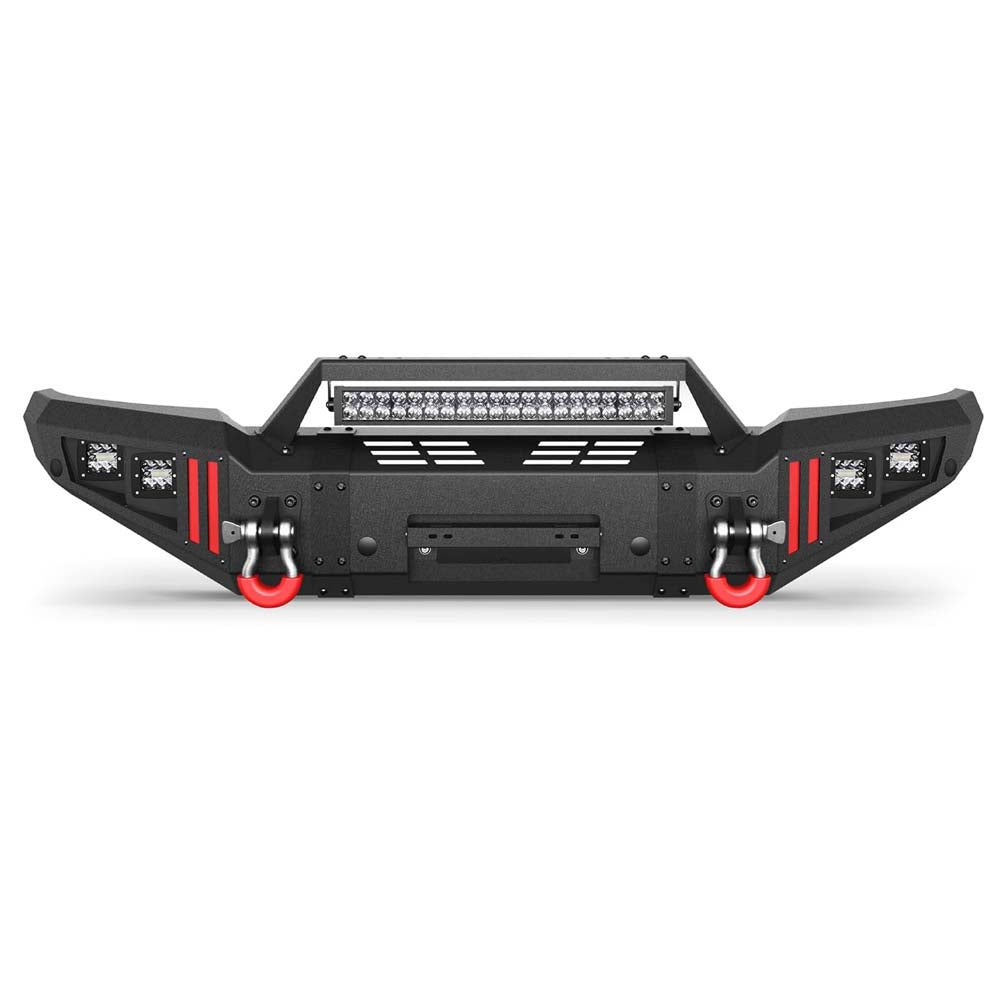 Tacoma Front Heavy Duty Steel Offroad Bumper w/ Winch Plate, Lights, D-rings for 2005 - 2015 Tacoma 2nd Gen Pickup Trucks image 0