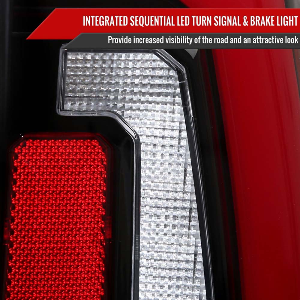 2007-2014 Chevrolet Tahoe/Suburban / 2007-2014 GMC Yukon/Yukon Denali LED Sequential Turn Signal Tail Lights (Jet Black Housing/Clear Lens) image 4