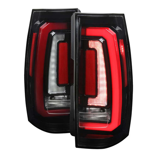 2007-2014 Chevrolet Tahoe/Suburban / 2007-2014 GMC Yukon/Yukon Denali LED Sequential Turn Signal Tail Lights (Jet Black Housing/Clear Lens) image 0