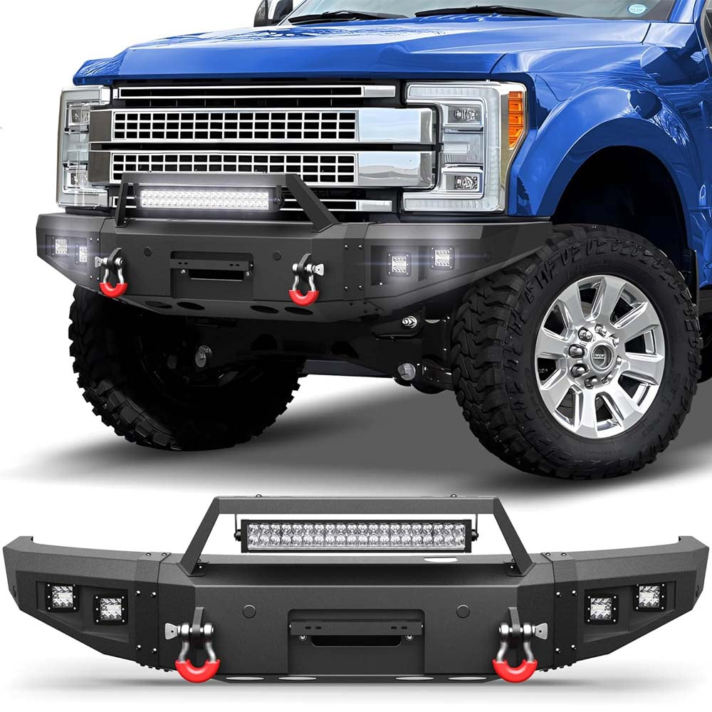 2017 - 2022 Ford F250/F350/F450 Steel Front Bumper W/ LED Lights image 6