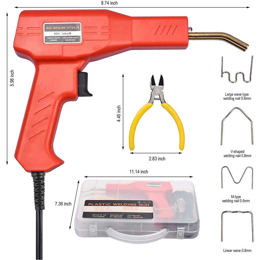 Plastic Welder Kit for Bumper Repair, 50w Hot Stapler Welding Gun image 1