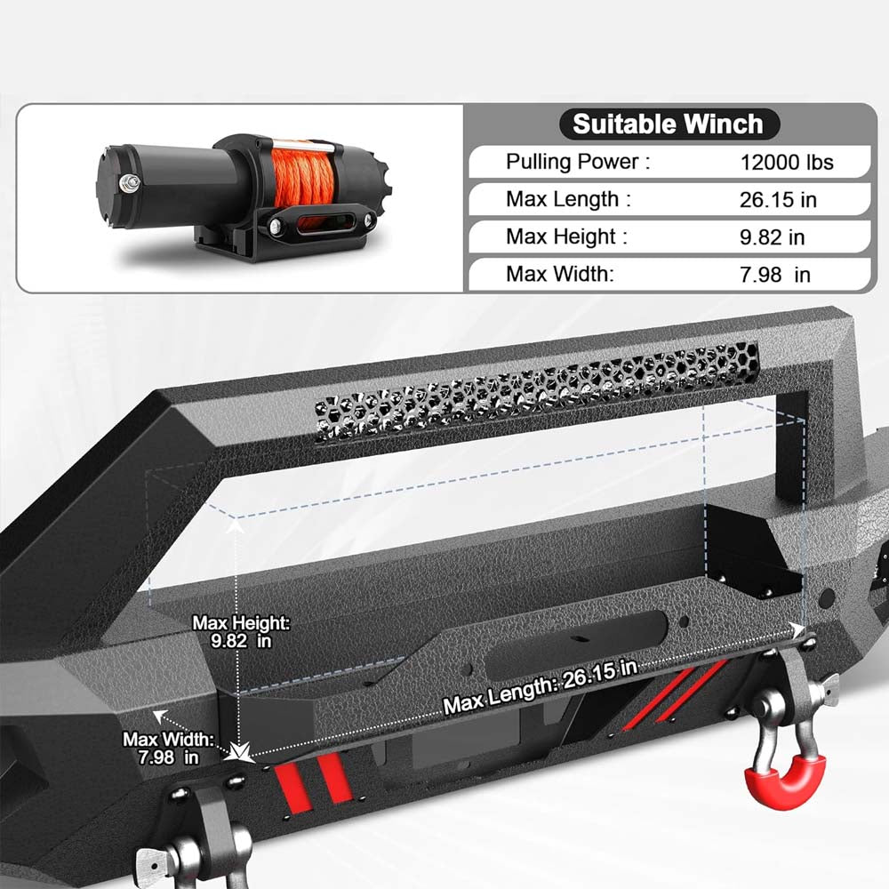 2021 - 2024 Ford Bronco Steel Bumper With LED Lights image 3