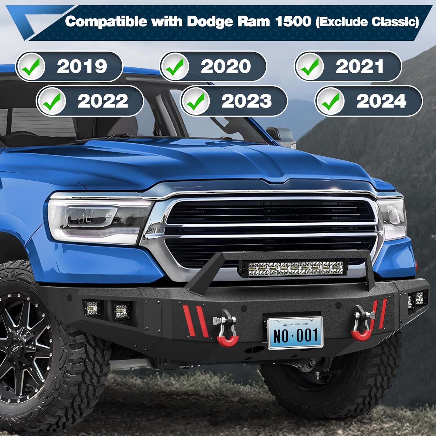 2019–2024 RAM 1500 New Body Front Steel Bumper image 7