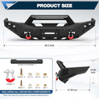 2016 - 2024 Nissan Titan XD Full Width Front Bumper - With Winch Plate, LED Lights, D-rings image 1