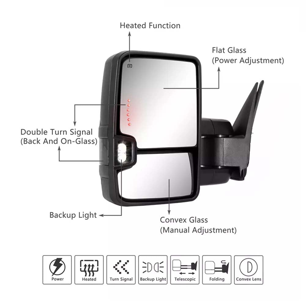 2014-2018 CHEVROLET SILVERADO / GMC SIERRA Towing Mirrors image 1