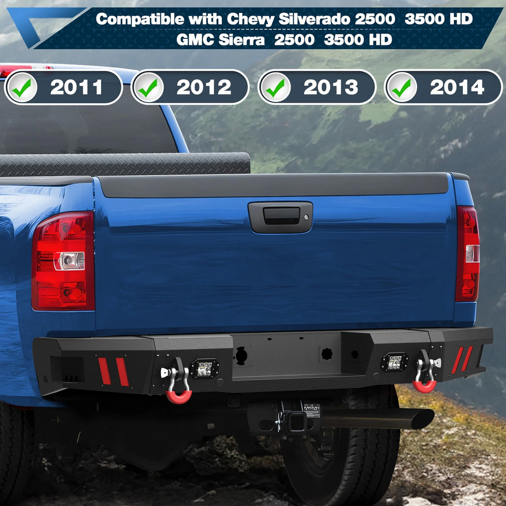 2011–2014 Silverado 2500/3500 & Sierra HD Heavy Duty Rear Bumper