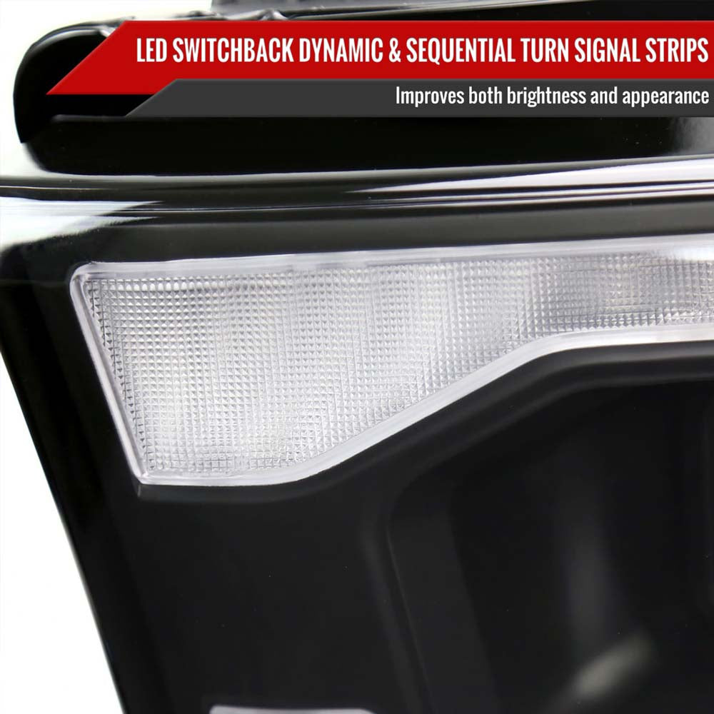 2019-2024 Dodge RAM 2500/3500/4500/5500 Switchback Sequential LED Turn Signal Projector Headlights (Matte Black Housing/Clear Lens) image 3