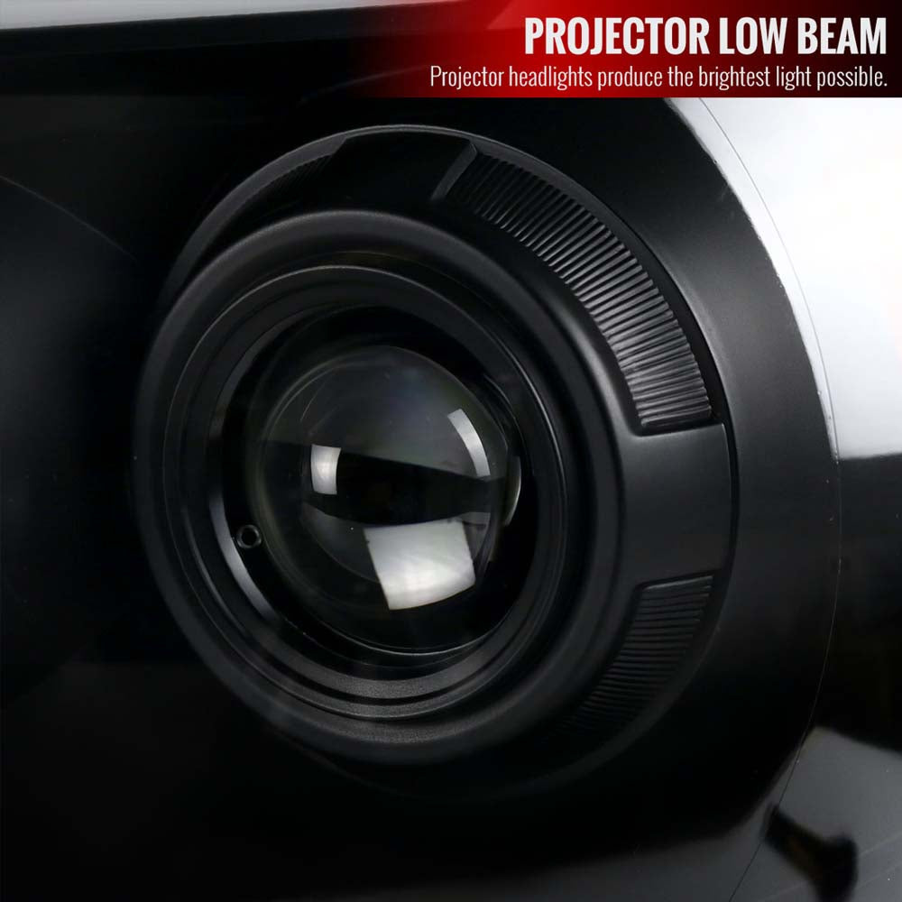 2005 - 2011 Toyota Tacoma LED Bar Projector Headlights w/ Sequential Turn Signal Lights (Matte Black Housing/Clear Lens) image 2