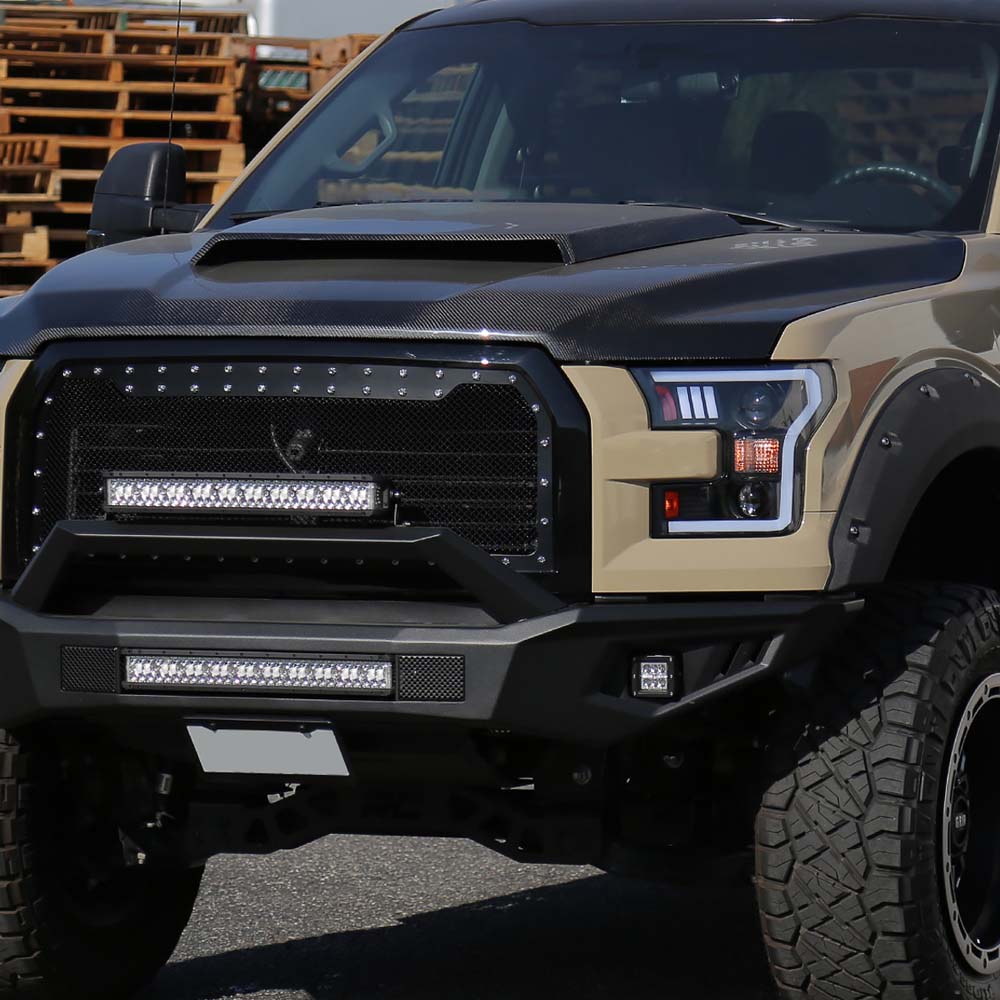 2015 - 2017 Ford F-150 LED Bar Projector Headlights - (Matte Black Housing/Clear Lens) image 9