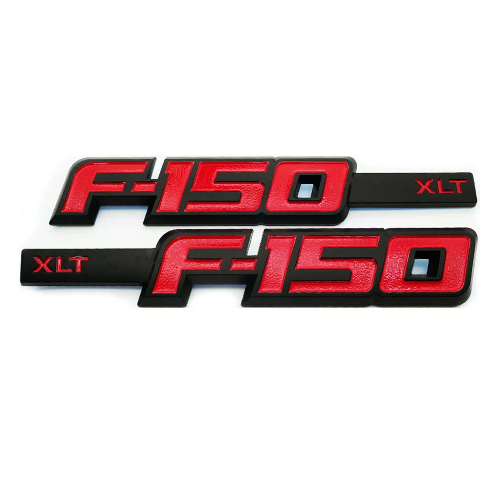 F-150 XLT Fender Emblems Badge (Black / Red) image 0