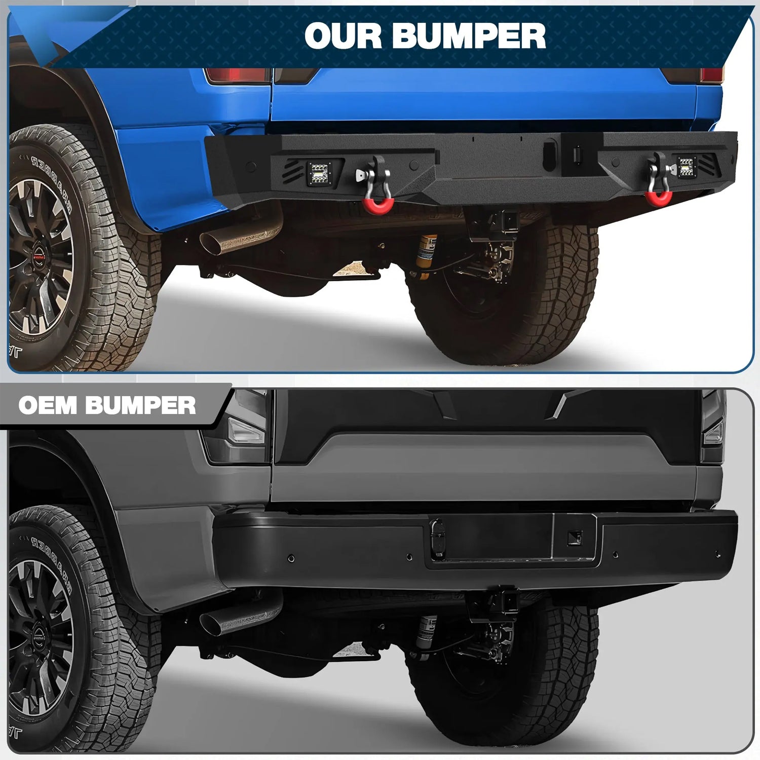 2016–2025 Nissan Titan Heavy Duty Rear Bumper w/ LED & D-Rings