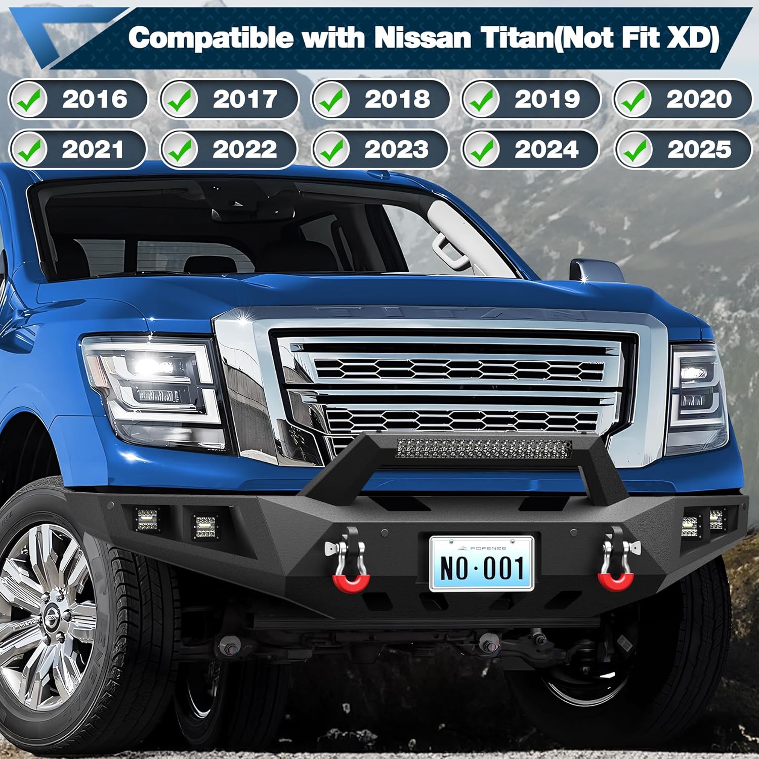 2016 - 2024 Nissan Titan Full Width Front Bumper