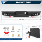2016–2025 Nissan Titan Heavy Duty Rear Bumper w/ LED & D-Rings