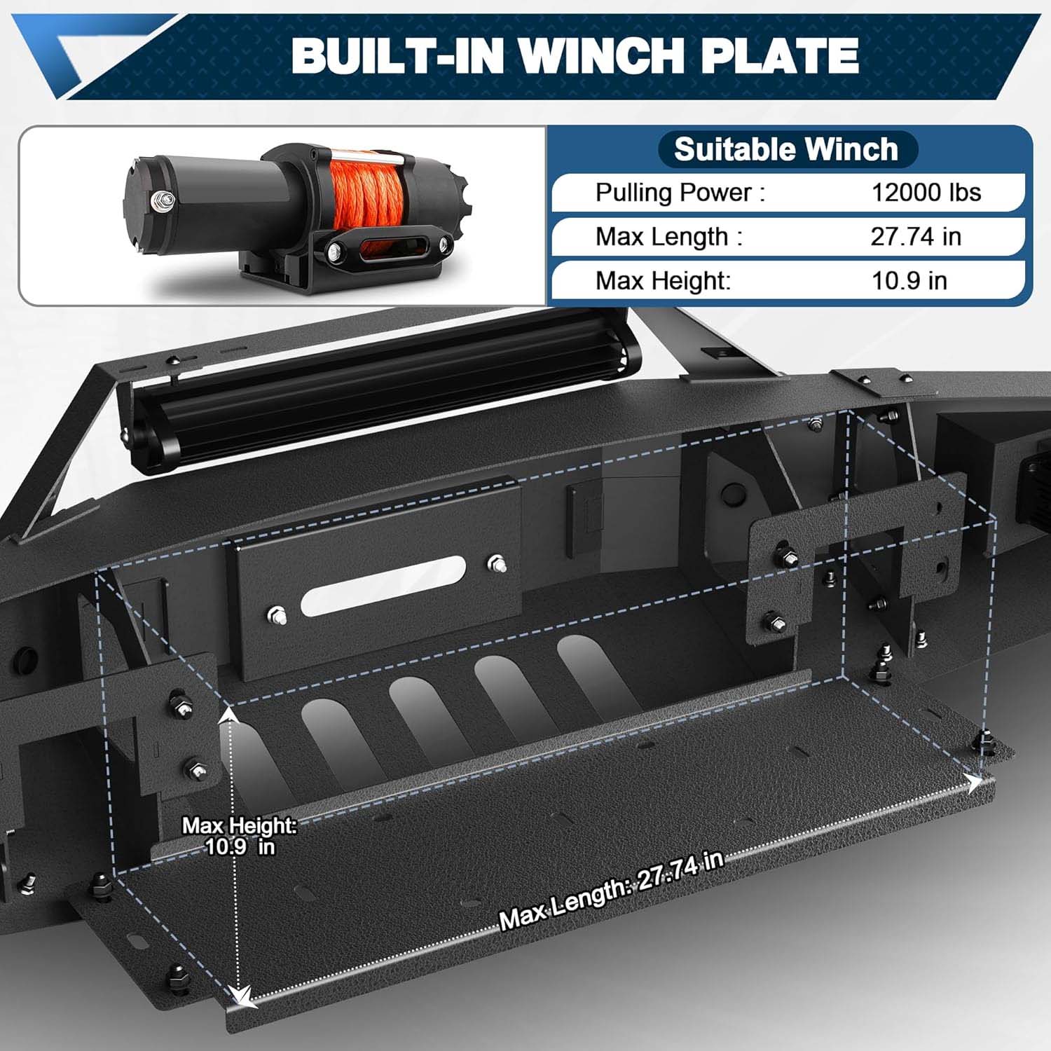 2010–2014 Ford F-150 Raptor SVT Front Steel Bumper image 4