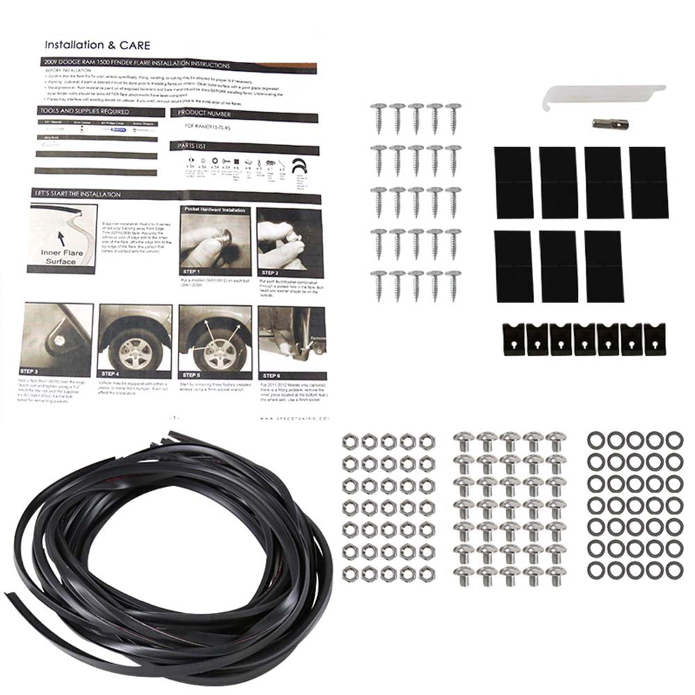 2009 - 2022 Dodge RAM 1500 Classic Body Pocket Style Fender Flares Textured image 5