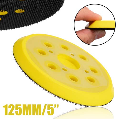 5Inch 8-Hole 125 MM Back-up Sanding Pad 4 Nails Hook and Loop Sander Backing Pad image 2