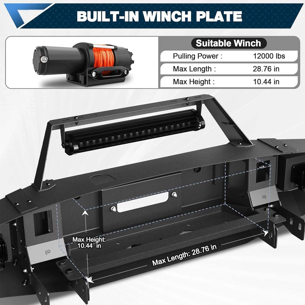 2017 - 2022 Ford F250/F350/F450 Steel Front Bumper W/ LED Lights image 5
