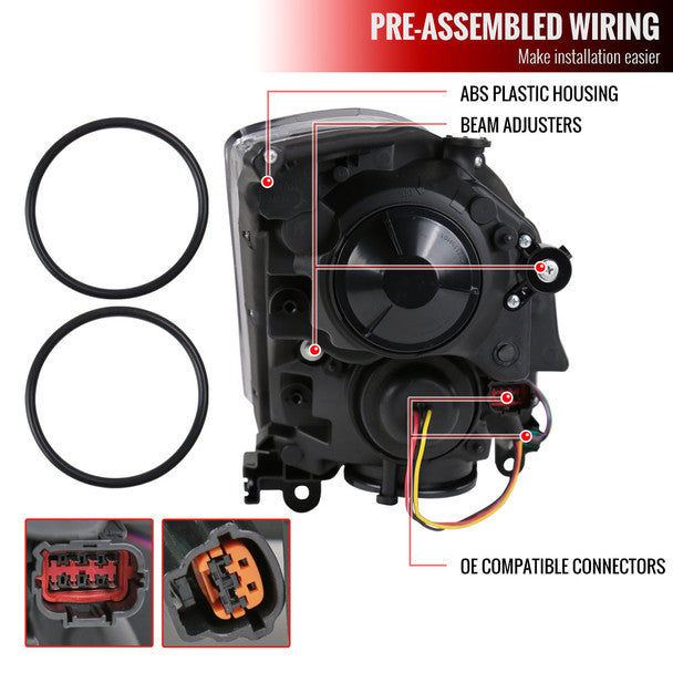 2003-2007 Infiniti G35 Coupe LED Bar Projector Headlights w/ Sequential Turn Signals (Matte Black Housing/Clear Lens) image 3