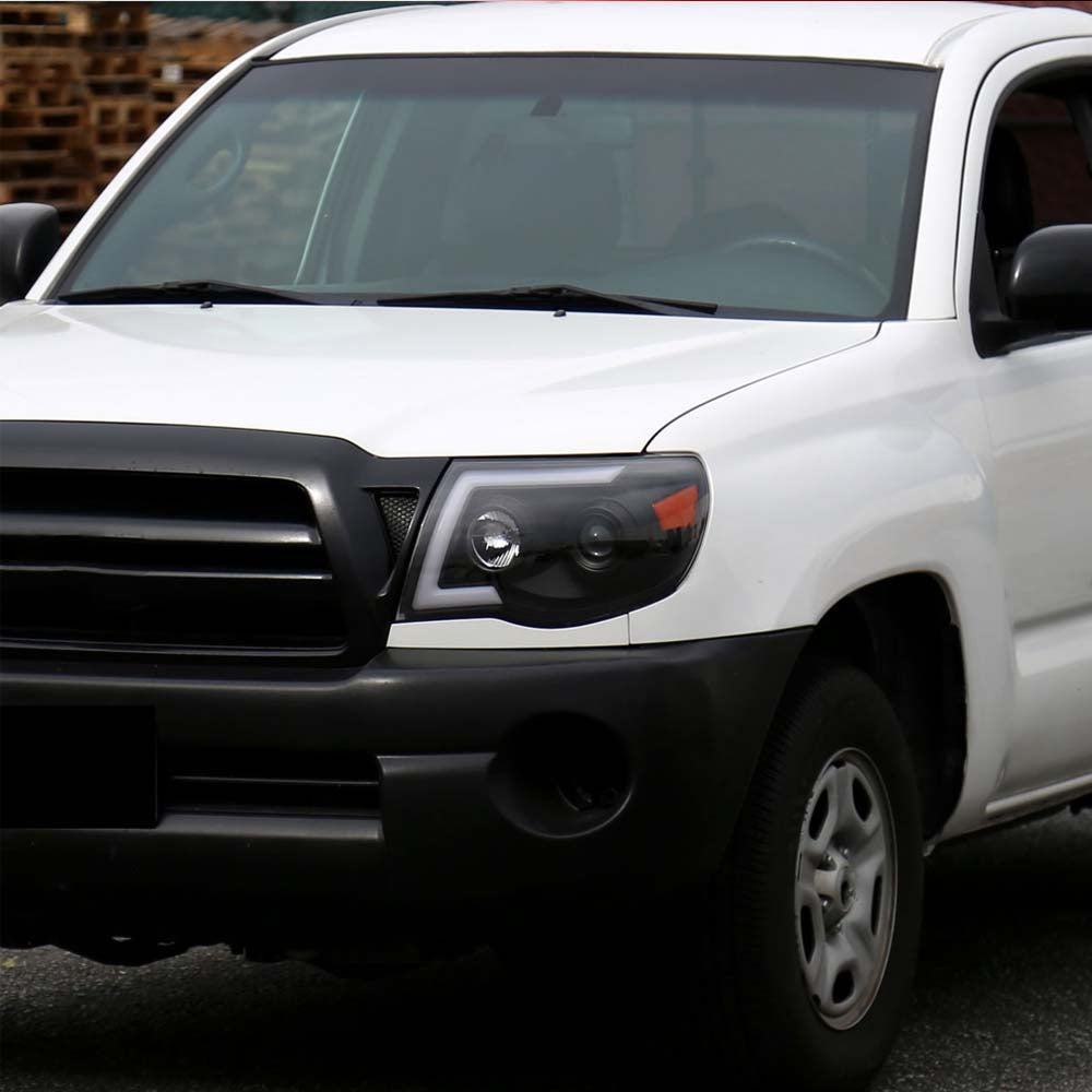 2005 - 2011 Toyota Tacoma LED Bar Projector Headlights w/ Sequential Turn Signal Lights (Matte Black Housing/Clear Lens) image 7