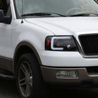 2004 - 2008 Ford F-150 Switchback Sequential LED C-Bar Projector Headlights (Matte Black Housing/Clear Lens) image 6