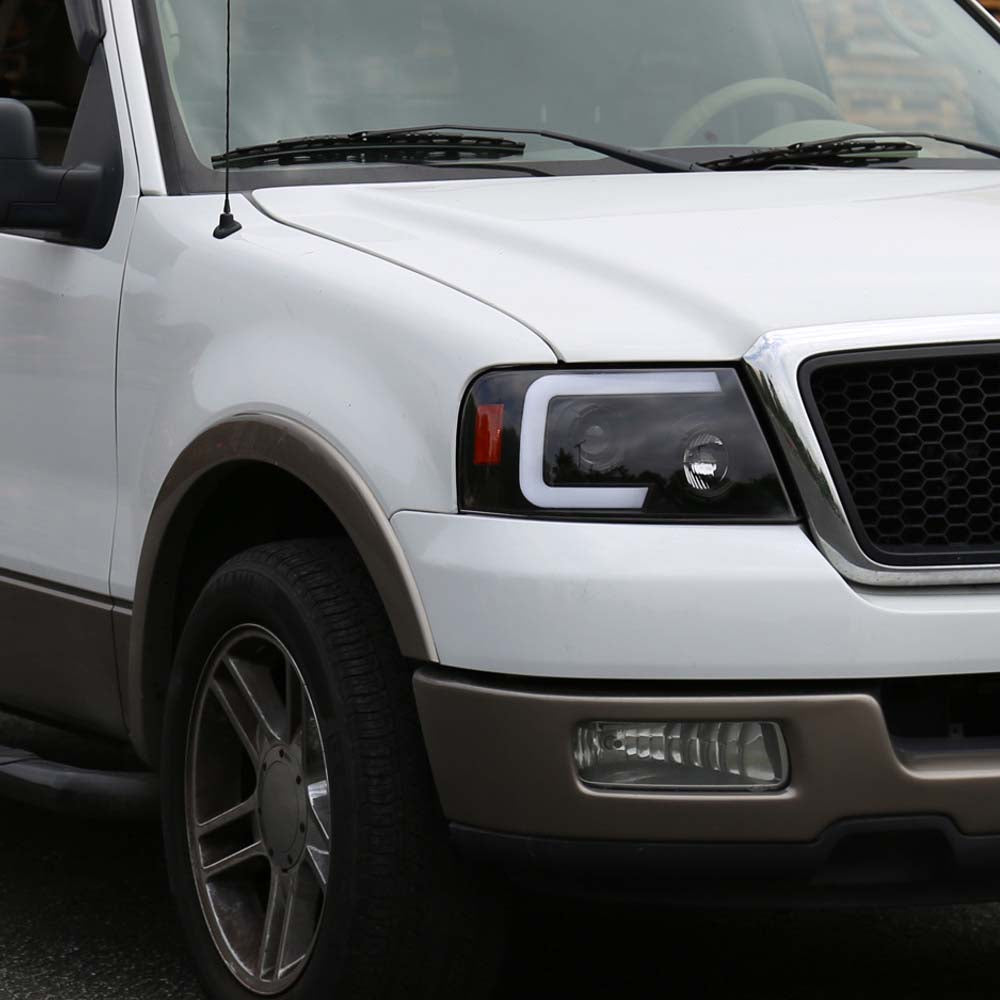 2004 - 2008 Ford F-150 Switchback Sequential LED C-Bar Projector Headlights (Matte Black Housing/Clear Lens) image 6