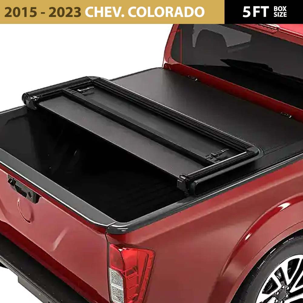 3-Fold Soft Tonneau Cover for 2015 - 2023 Chevrolet Colorado (5ft Box) image 0