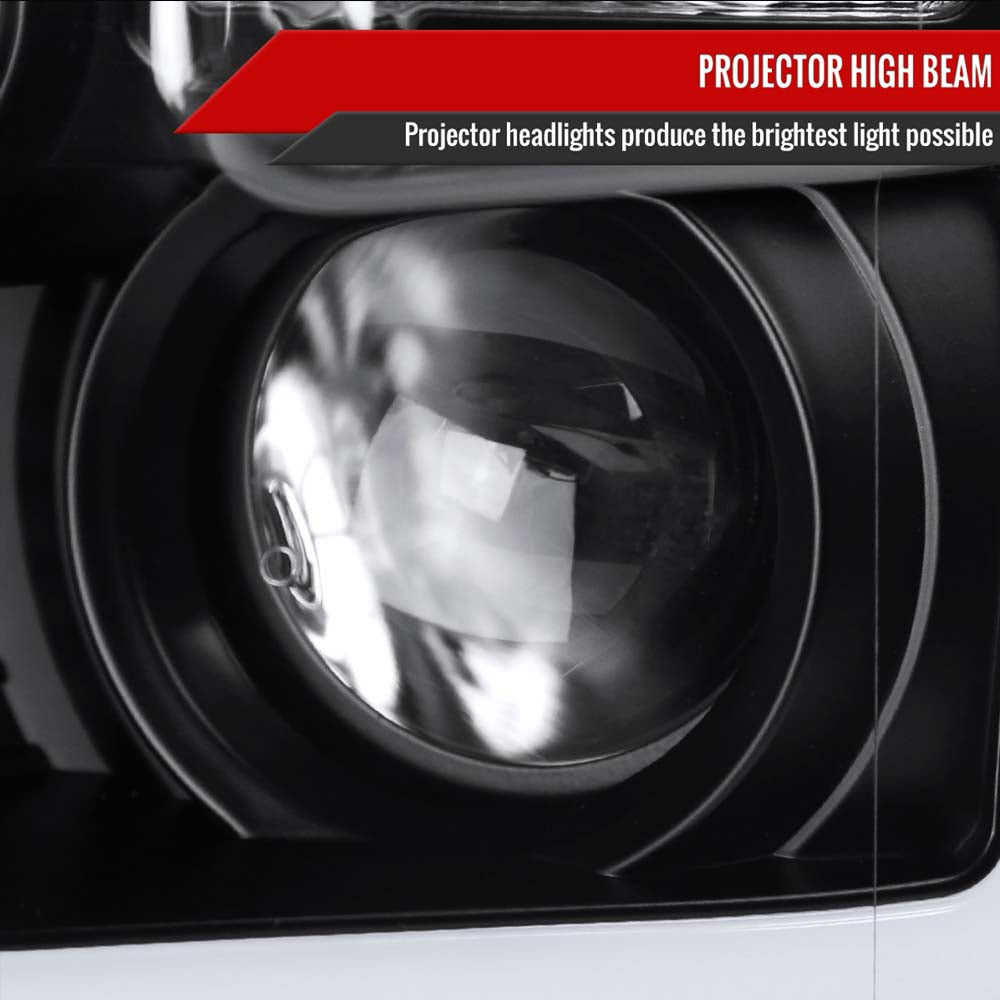 2015 - 2017 Ford F-150 LED Bar Projector Headlights - (Matte Black Housing/Clear Lens) image 3