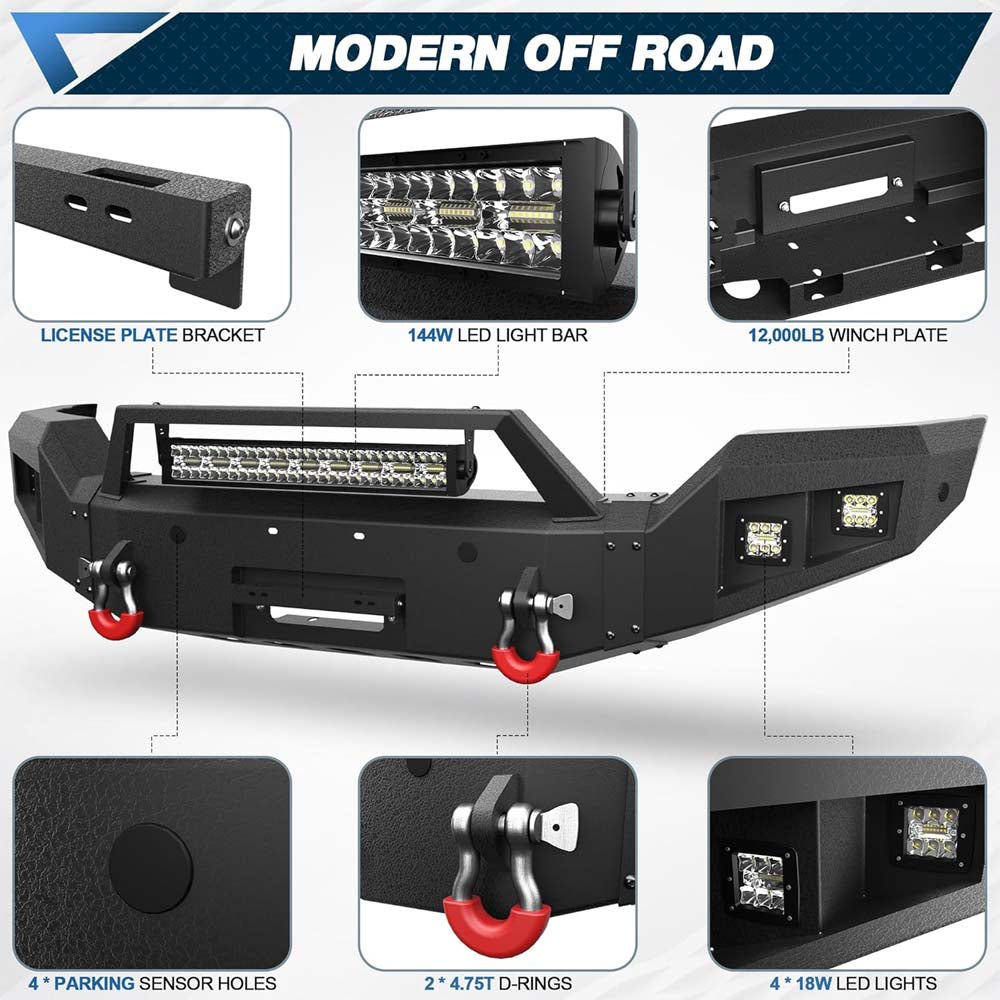 2016 - 2018 Silverado 1500 Front Heavy Duty Bumper image 2