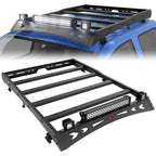 Top Roof Rack for Toyota Tacoma Cargo Carrier – 2x18W LED Lights &amp; 144W Light Bar, Textured Black Roof Luggage Storage (2005-2023) image 0