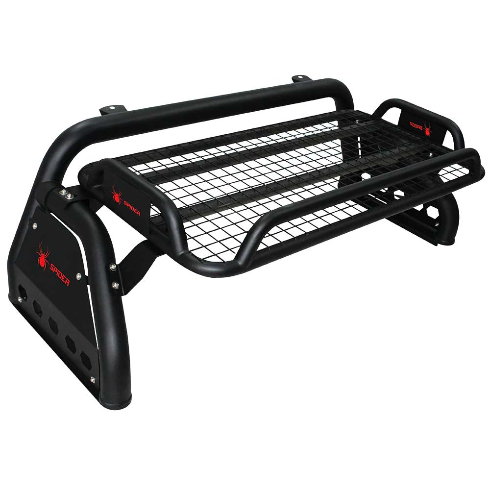 Adjustable Width Black Powder Coated Extended Roll Sports Bar With Basket image 0
