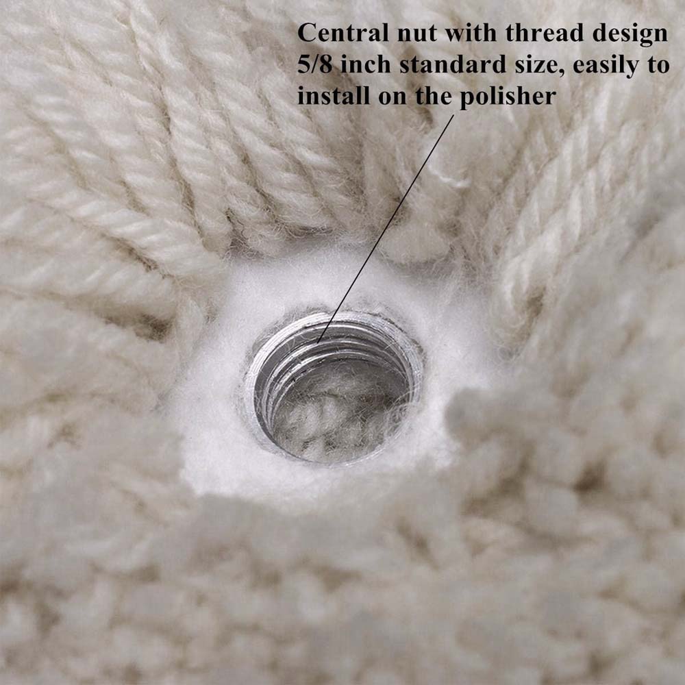 Wool Buffing Pads with Hook and Loop 8 inch Polishing Pad for Compound Cutting & Polishing image 1