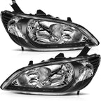 2004-2005 Honda Civic Headlight Assembly  Black Housing Clear Lens image 0