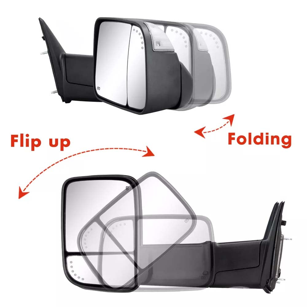 2009-2017 Dodge Ram Heated Towing Mirrors Turn Signal Light image 3