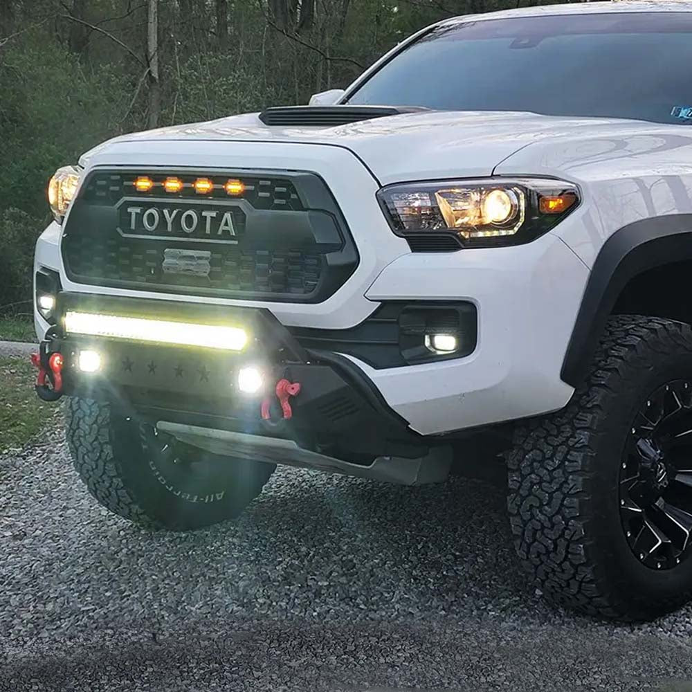 2016 - 2023 Toyota Tacoma Steel Front Bumper With LED Lights image 3