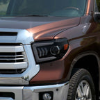 2014 - 2021 Toyota Tundra LED C-Bar Projector Headlights w/ Sequential Arrow Turn Signals (Black Housing/Smoke Lens) image 8