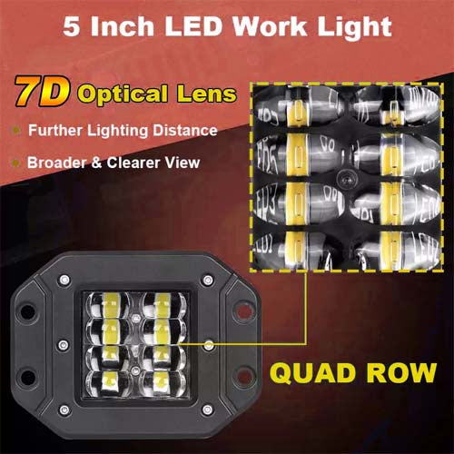 5" Flush Mount Led Light Bar 50W IP67 6500K image 2