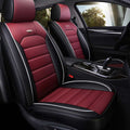 Universal 5 Seat Car Cover PU Leather Burgundy Black image 0