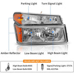 Headlight Assembly Compatible with 2004-2012 Chevy Colorado/GMC Canyon Chrome Housing image 1