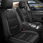 Universal 5 Seat Car Cover Black PU Leather image 0