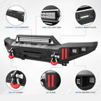 Tacoma Front Heavy Duty Steel Offroad Bumper w/ Winch Plate, Lights, D-rings for 2005 - 2015 Tacoma 2nd Gen Pickup Trucks image 5