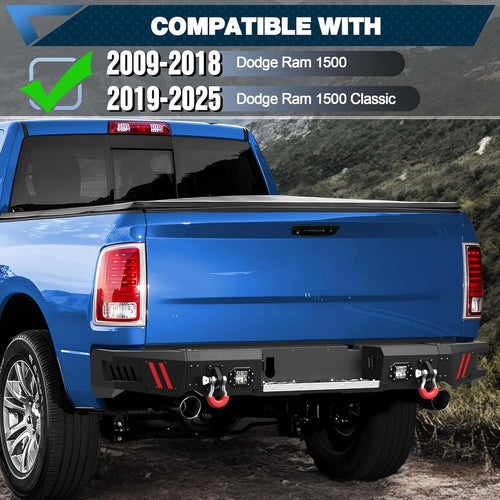 2009 - 2025 Ram 1500 Classic Rear Steel Bumper image 1