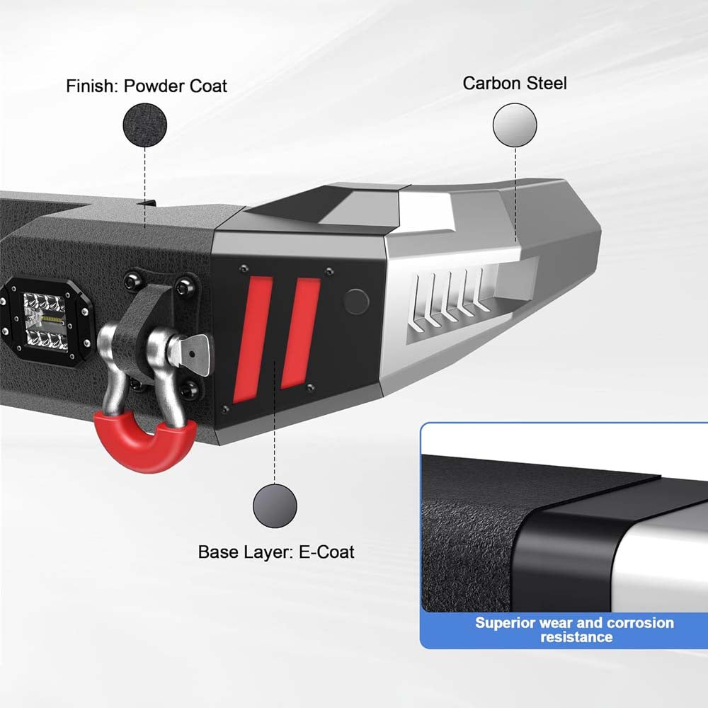 2021 - 2023 Ford Bronco Steel Rear Bumper With LED Lights image 4