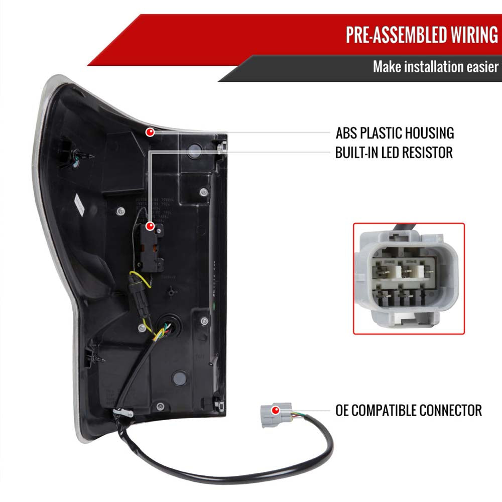 2007 - 2013 Toyota Tundra Sequential Red LED Bar Tail Lights (Glossy Black Housing/Clear Lens) image 7