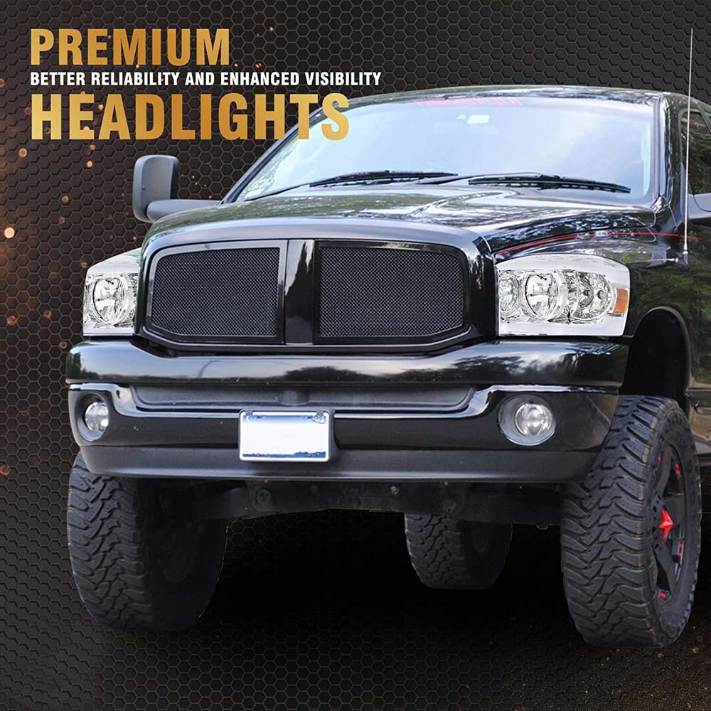 Assembly Compatible with 2006-2008 Dodge Ram 1500 / 2006-2009 Dodge Ram 2500 3500 w/ LED BAR Chrome Housing image 4