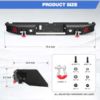2014 - 2021 Toyota Tundra Rear Steel Bumper image 3