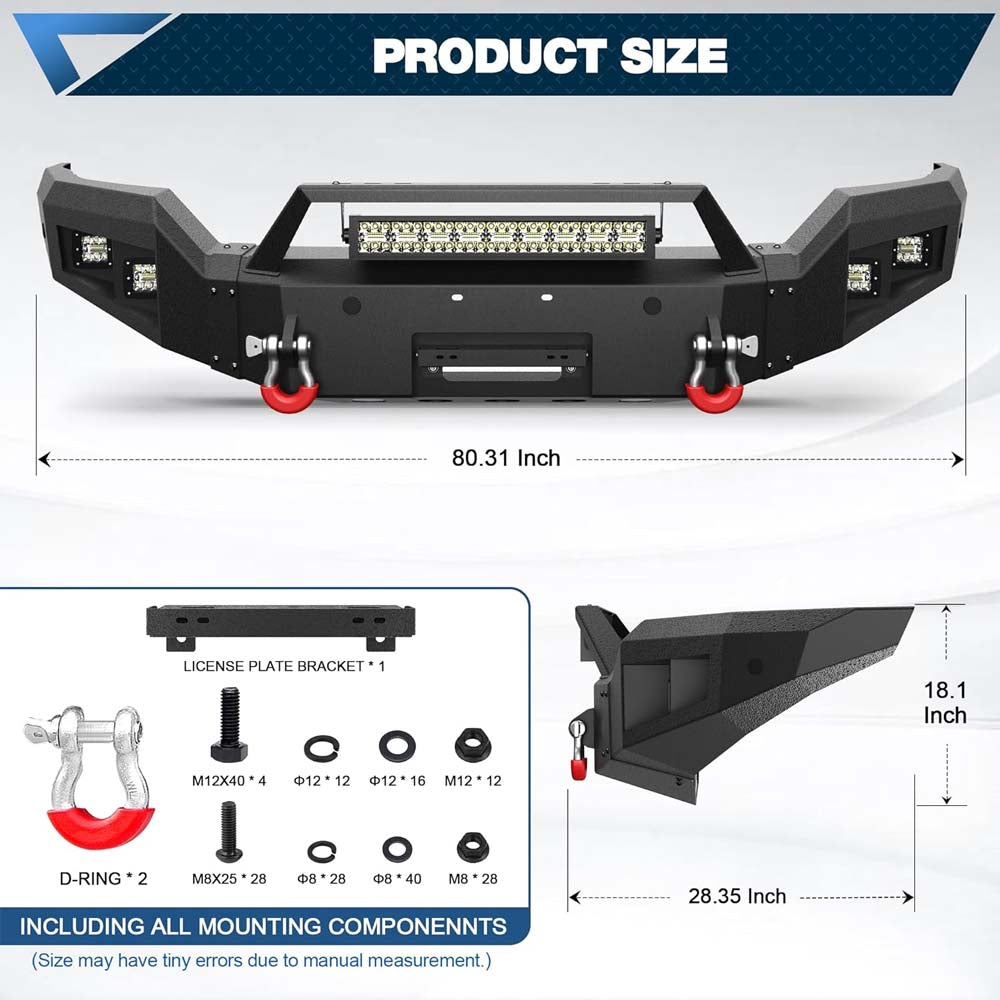 2016 - 2018 Silverado 1500 Front Heavy Duty Bumper image 3