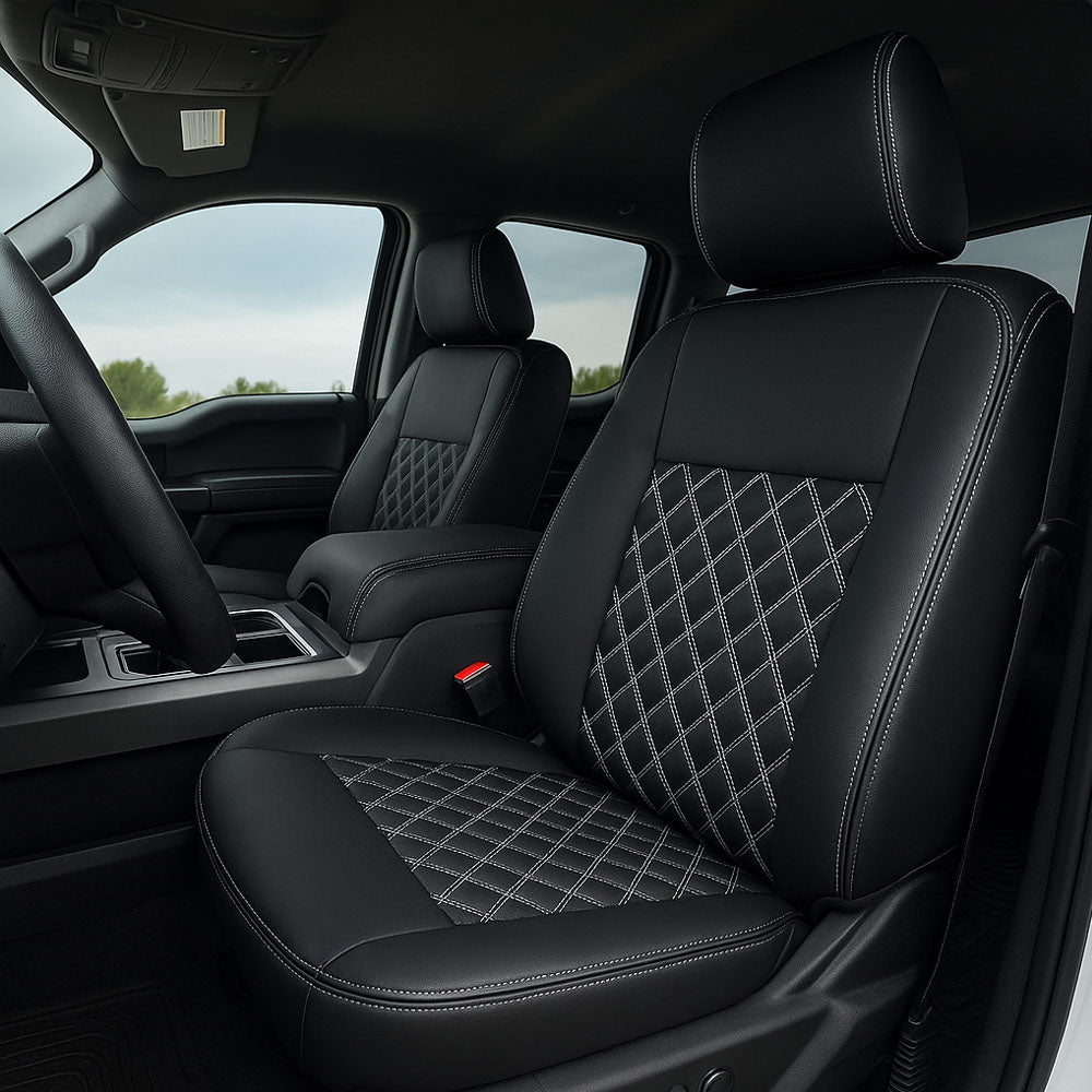 F-150 SuperCrew & SuperCab 2015 – 2024 / F-250/F-350 Crew Cab 2017 – 2022 Custom-Fit Full Set Seat Covers image 0