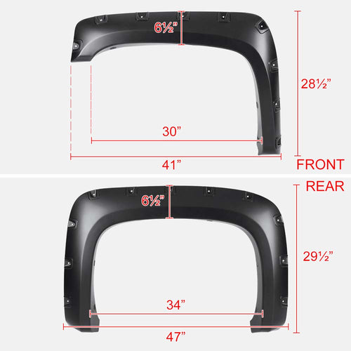 2007 - 2013 GMC Sierra 1500 / 2500HD / 3500HD Pocket Style Fender Flares (5.8ft Bed) image 1
