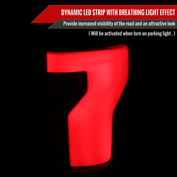 2015-2017 Ford F-150 Sequential Turn Signal Animated Red LED Bar Tail Lights image 3