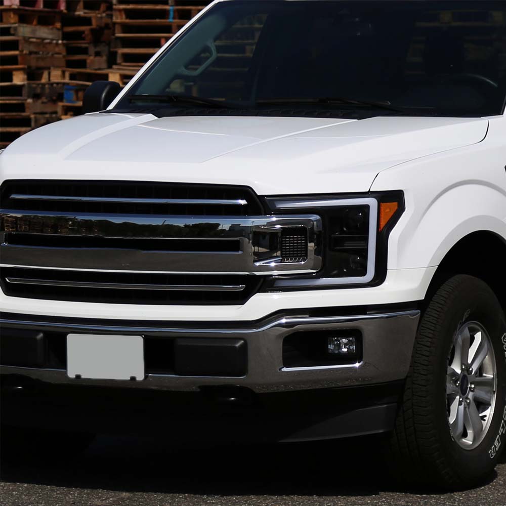 2018 - 2020 Ford F-150 LED C-Bar Projector Headlights w/ Switchback Sequential Turn Signal Lights/Black Housing image 10